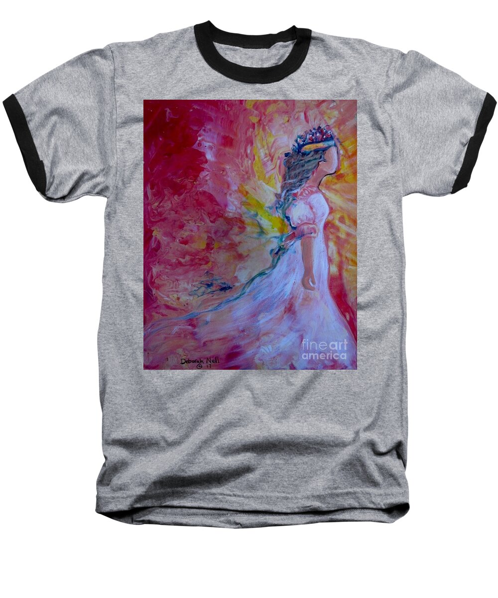 Princess Baseball T-Shirt featuring the painting Walking In Authority by Deborah Nell