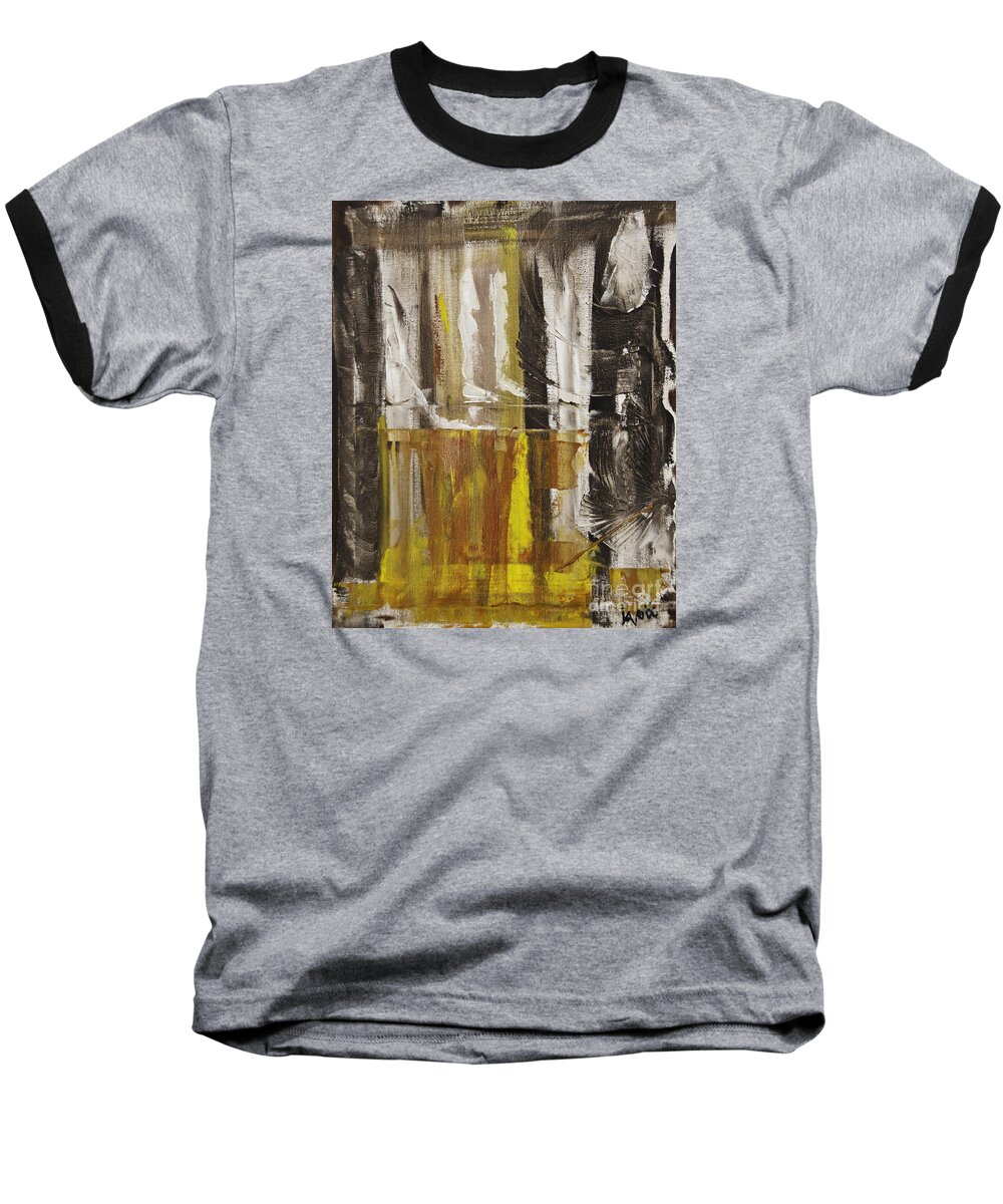 Dog Walking Baseball T-Shirt featuring the painting Walking The Dog by James Lavott