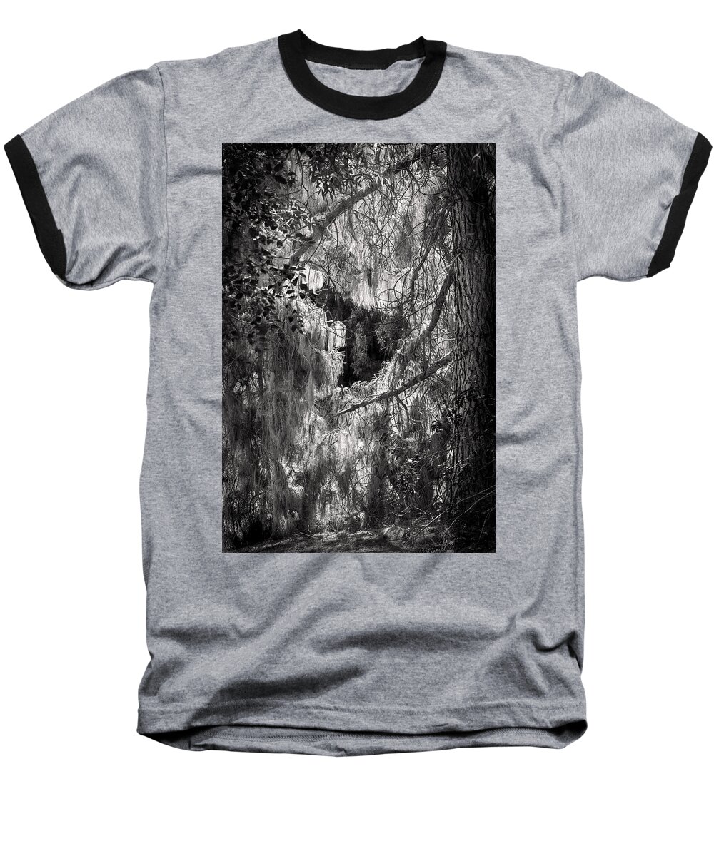 Art Baseball T-Shirt featuring the photograph Warp of Life bw by Denise Dube
