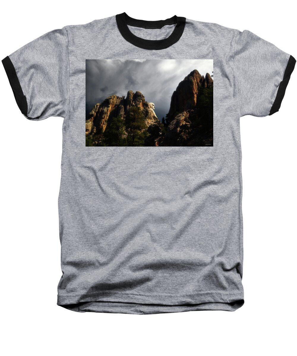 Mount Rushmore Baseball T-Shirt featuring the photograph Washington Profile 001 by George Bostian