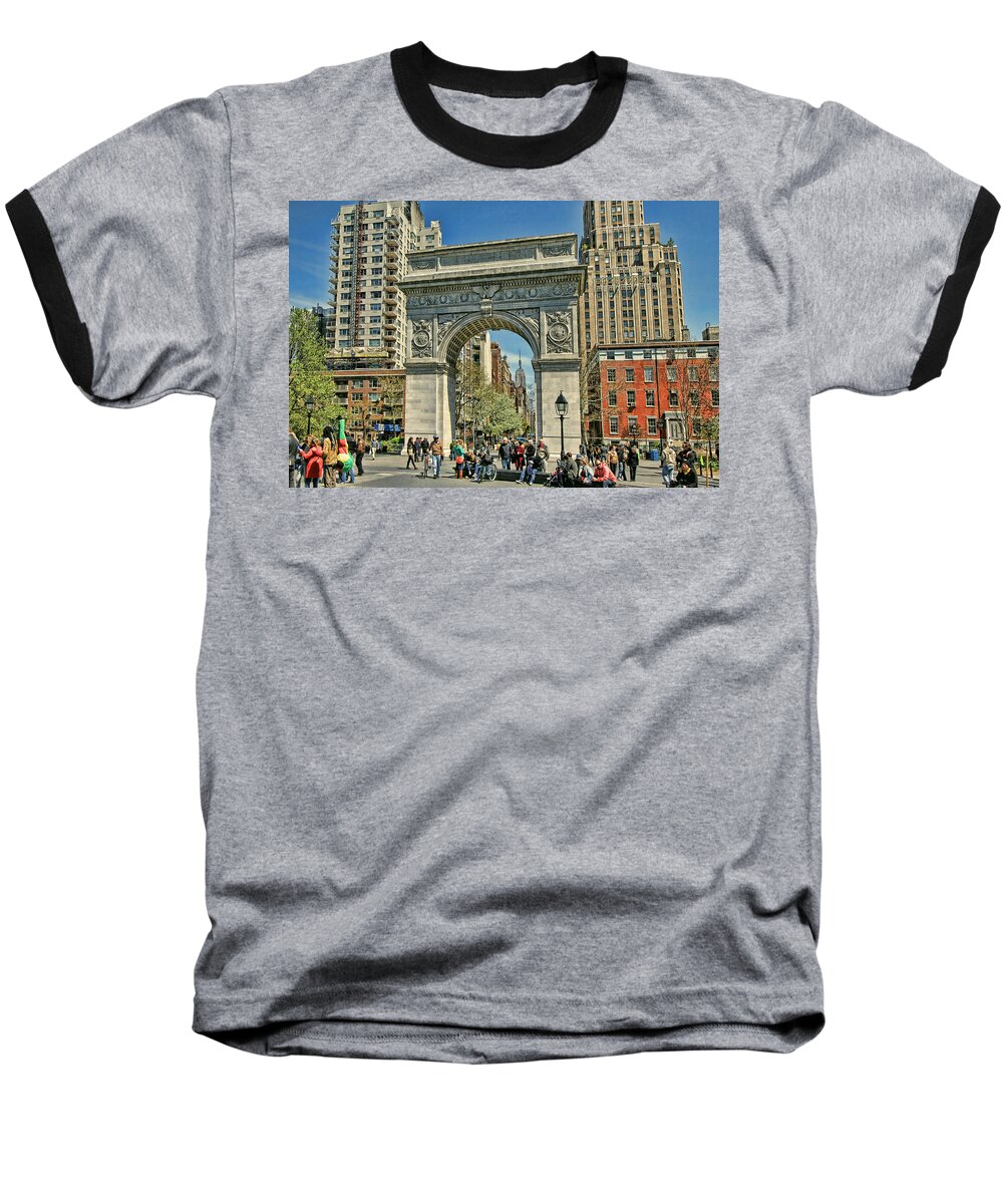 Park Baseball T-Shirt featuring the photograph Washington Square Park - N Y C by Allen Beatty