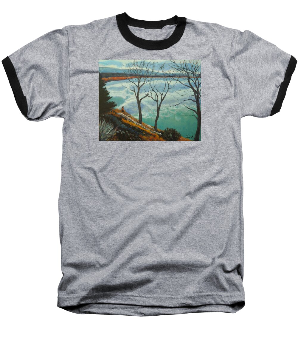 Oil On Panel Baseball T-Shirt featuring the painting Watching The Clouds Go By by Gina Grundemann