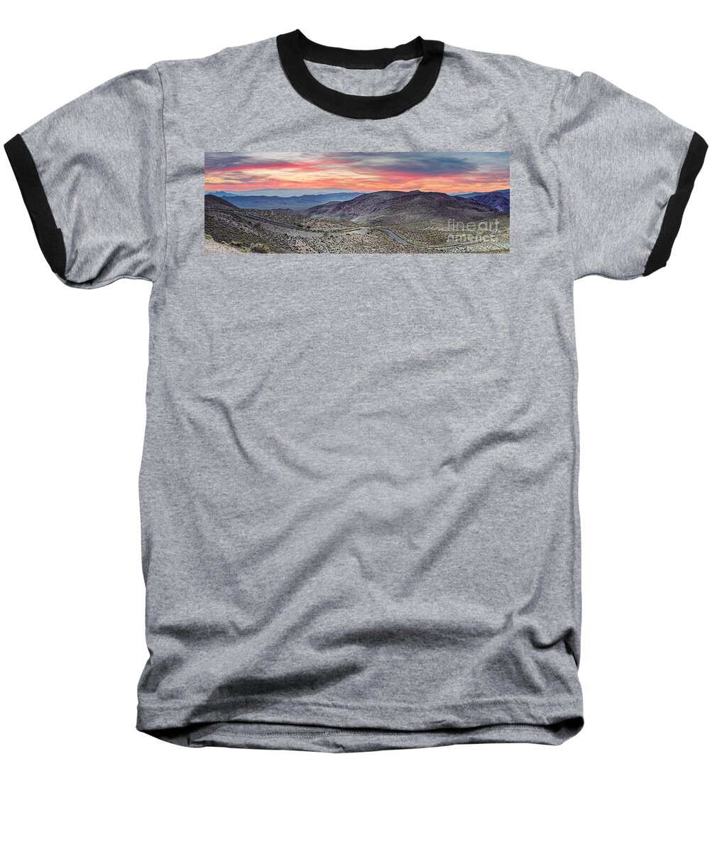 Death Valley Baseball T-Shirt featuring the photograph Watching the Sunrise from Dante's View - Black Mountains Death Valley National Park California by Silvio Ligutti