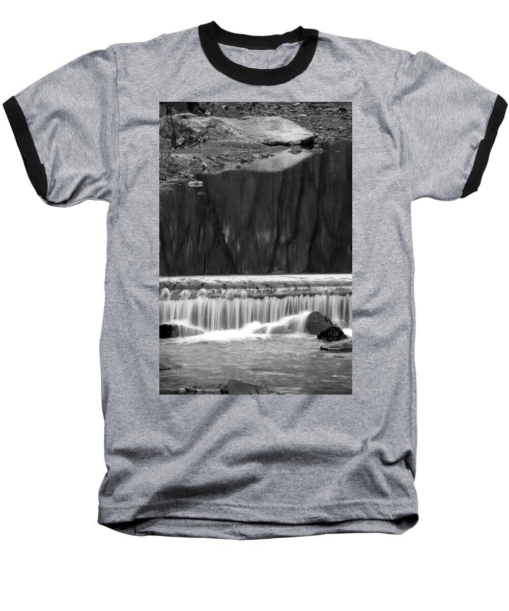 03.19.16_b Img_2034 Baseball T-Shirt featuring the photograph Water Fall and Reflexions by Dorin Adrian Berbier