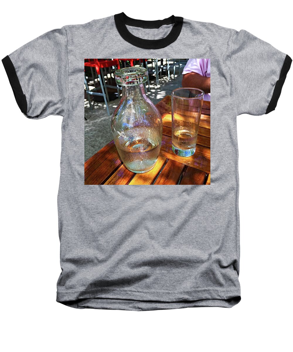 Water Baseball T-Shirt featuring the photograph Water glass and pitcher by Angela Annas