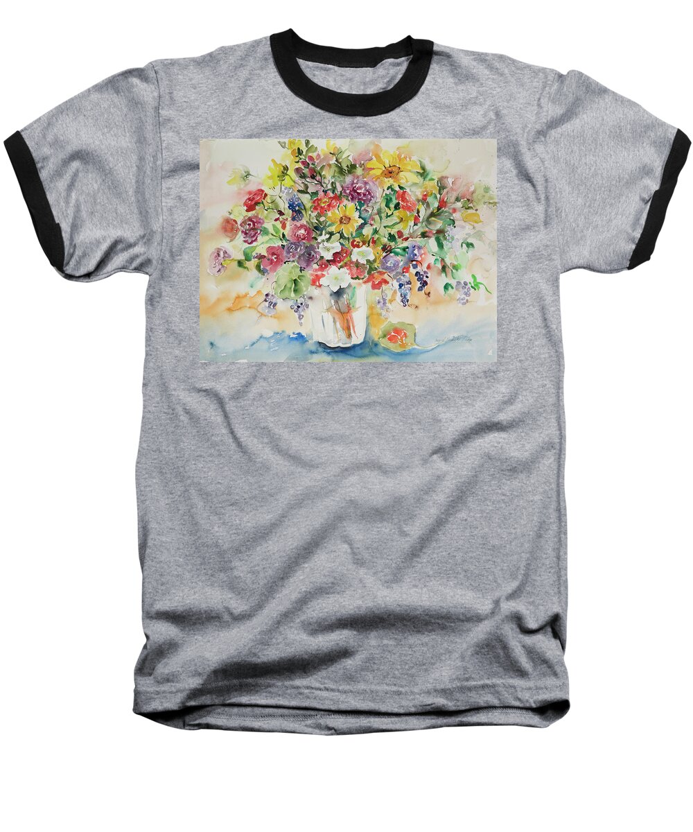 Flowers Baseball T-Shirt featuring the painting Watercolor Series 33 by Ingrid Dohm