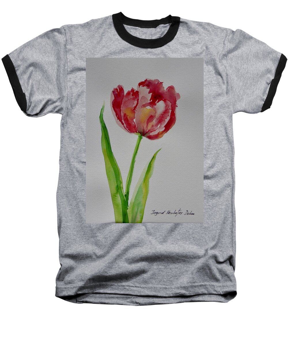 Flower Baseball T-Shirt featuring the painting Watercolor Series No. 228 by Ingrid Dohm