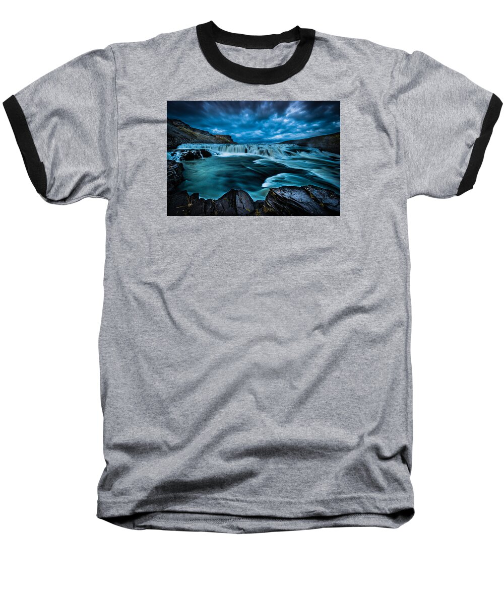 Waterfall Baseball T-Shirt featuring the photograph Waterfall Drama by Chris McKenna