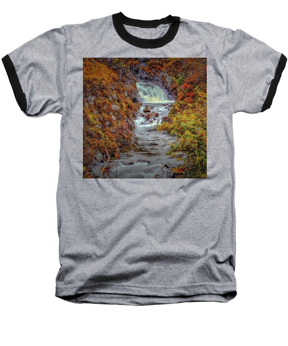 Waterfall Baseball T-Shirt featuring the photograph Waterfall #g8 by Leif Sohlman