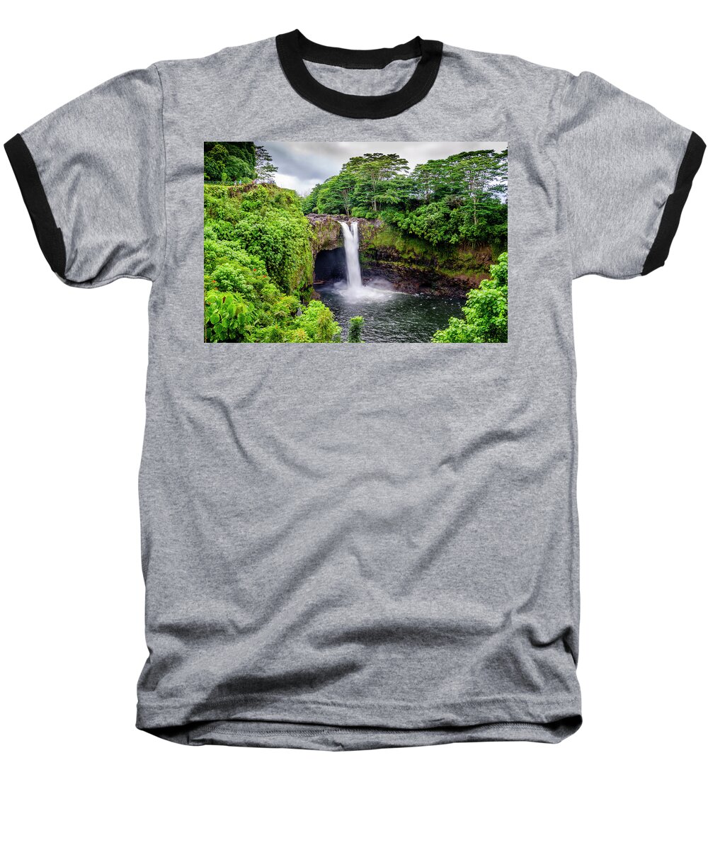 Waterfall Baseball T-Shirt featuring the photograph Waterfall into the Valley by Daniel Murphy