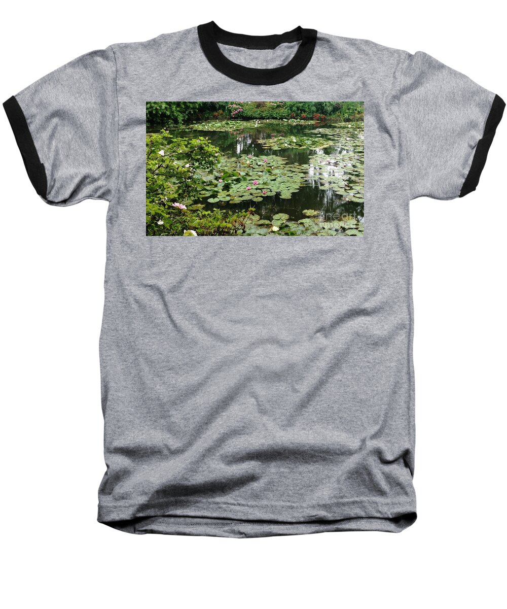 Pond Baseball T-Shirt featuring the photograph Waterlilies at Monet's Gardens Giverny by Therese Alcorn