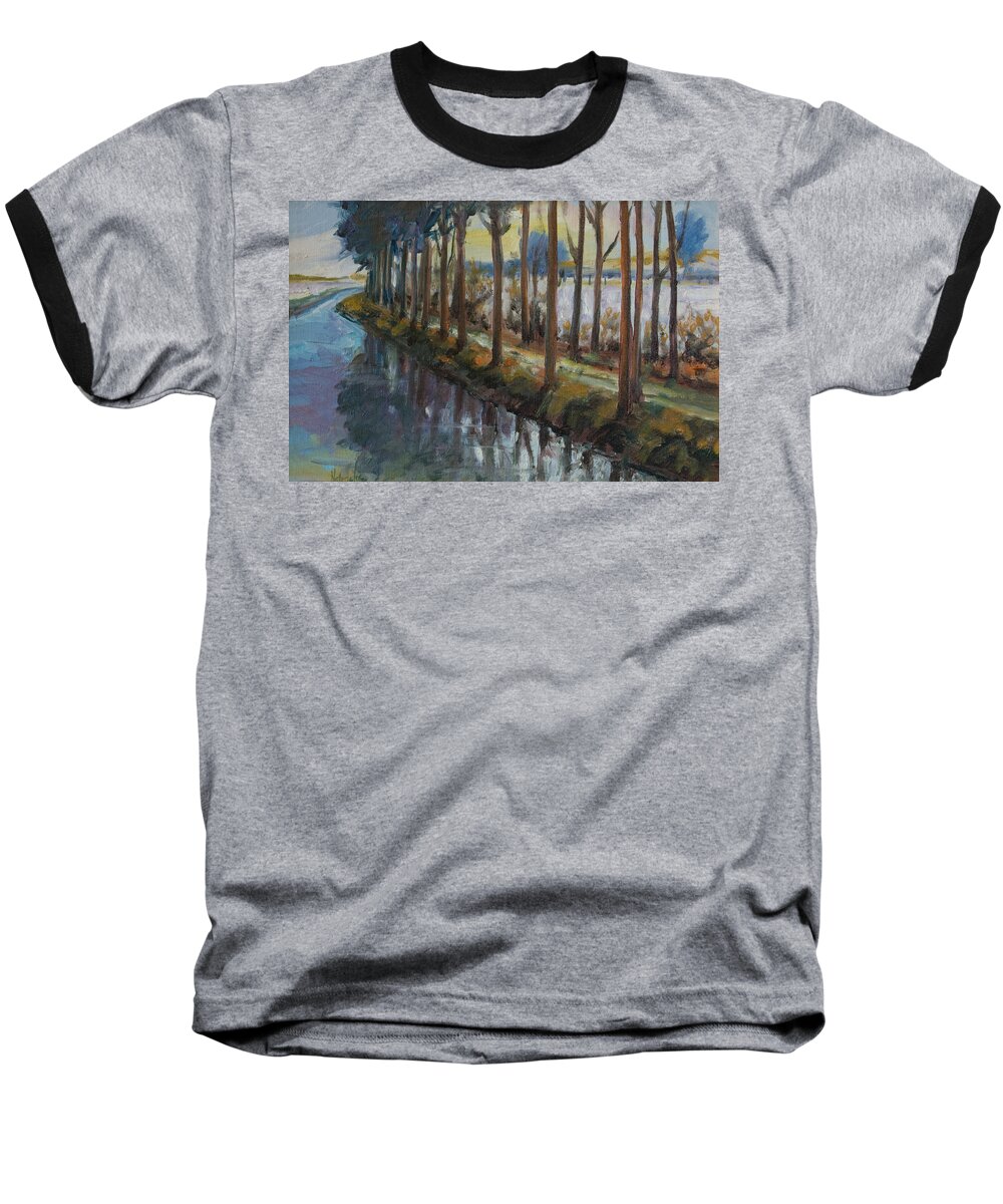 Trees Baseball T-Shirt featuring the painting Waterway by Rick Nederlof