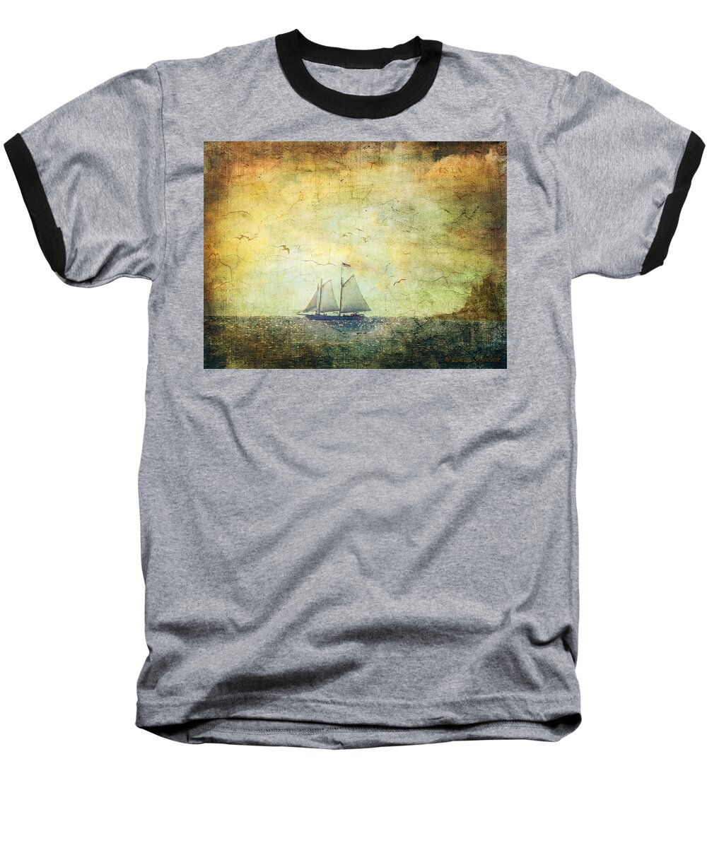 Sailing Baseball T-Shirt featuring the photograph We Shall Not Cease by Lianne Schneider