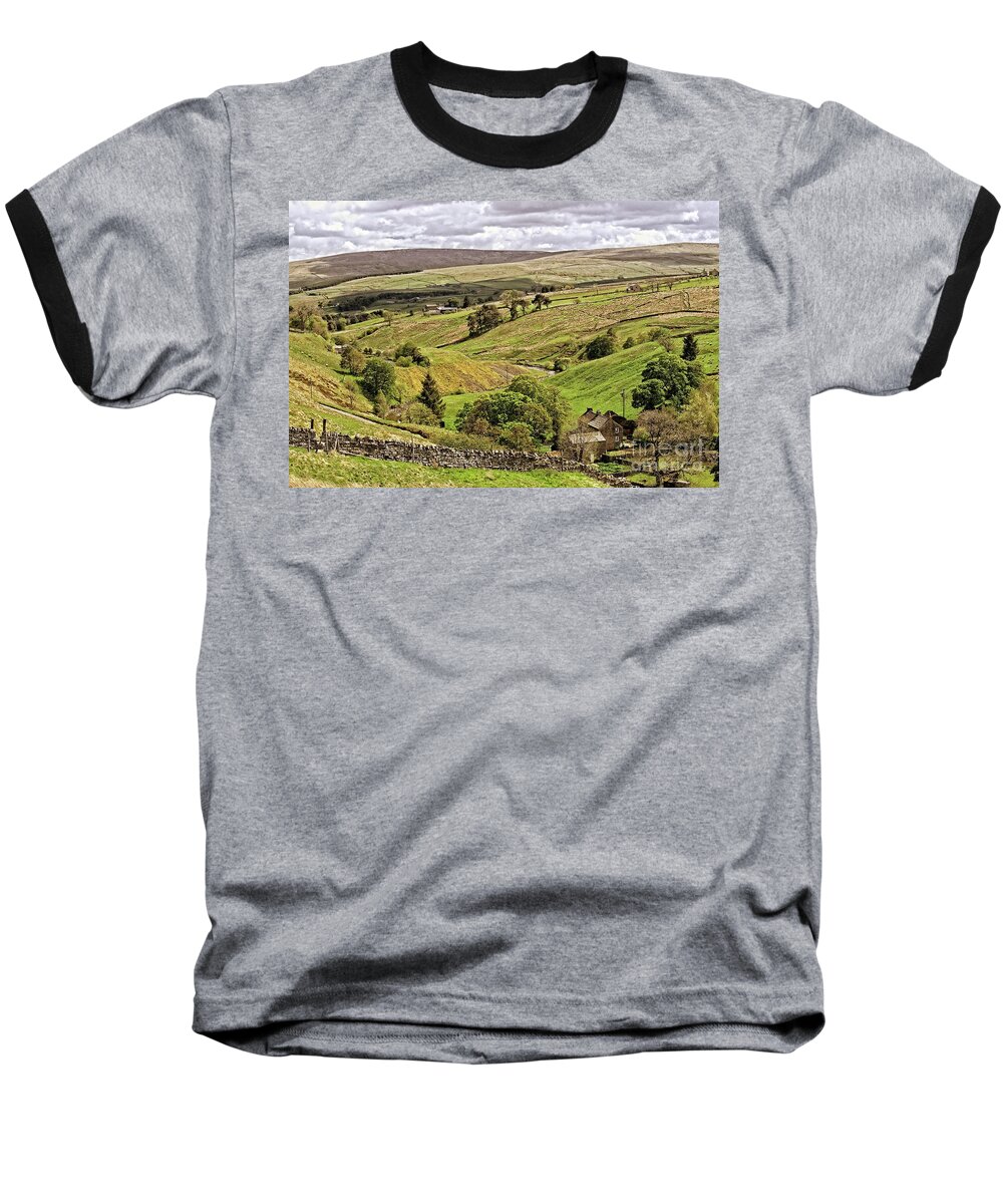 Weardale Baseball T-Shirt featuring the photograph Weardale Landscape by Martyn Arnold