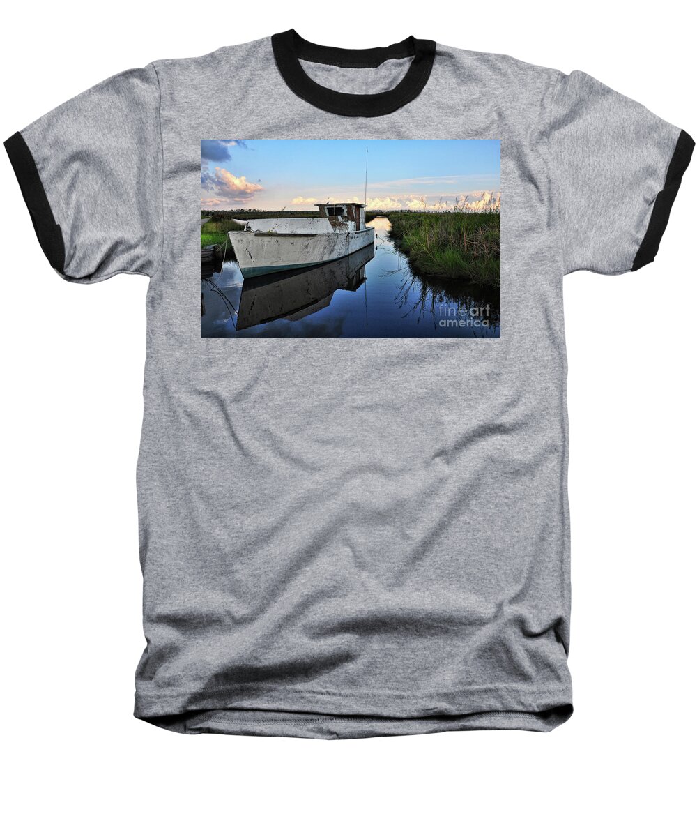 Boat Baseball T-Shirt featuring the photograph Weathered Reflection by Randy Rogers