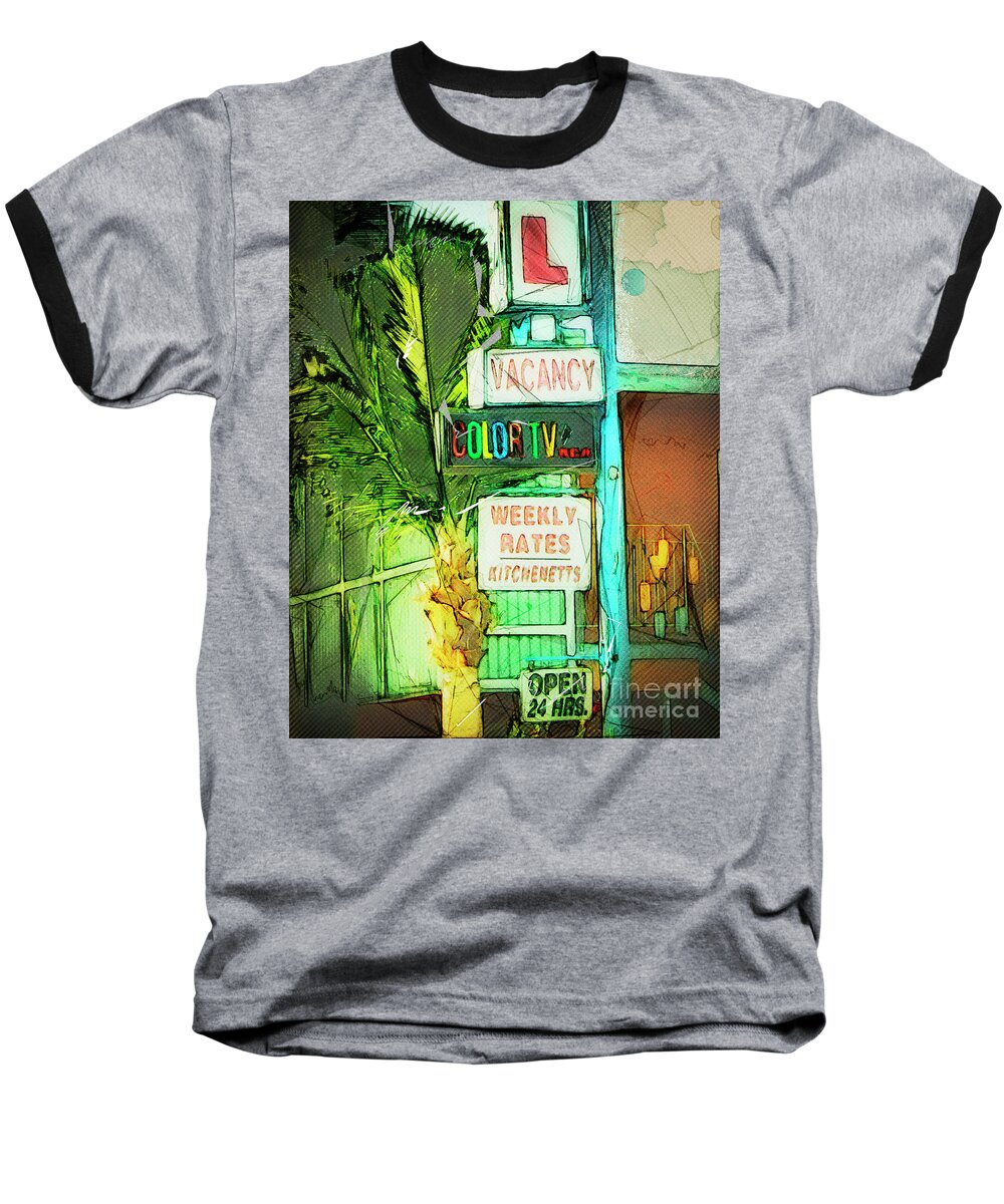 California Baseball T-Shirt featuring the photograph Weekly Rates by Lenore Locken