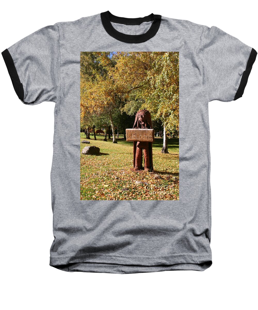 Welcome Baseball T-Shirt featuring the photograph Welcome Indian Mary Park by Marie Neder