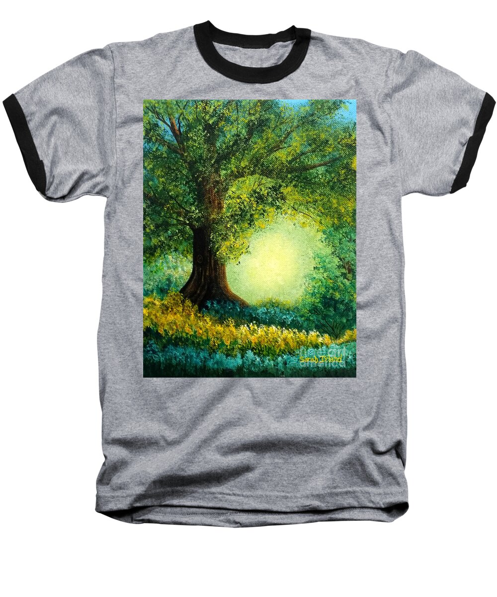 Welcoming Baseball T-Shirt featuring the painting Welcoming the Light by Sarah Irland