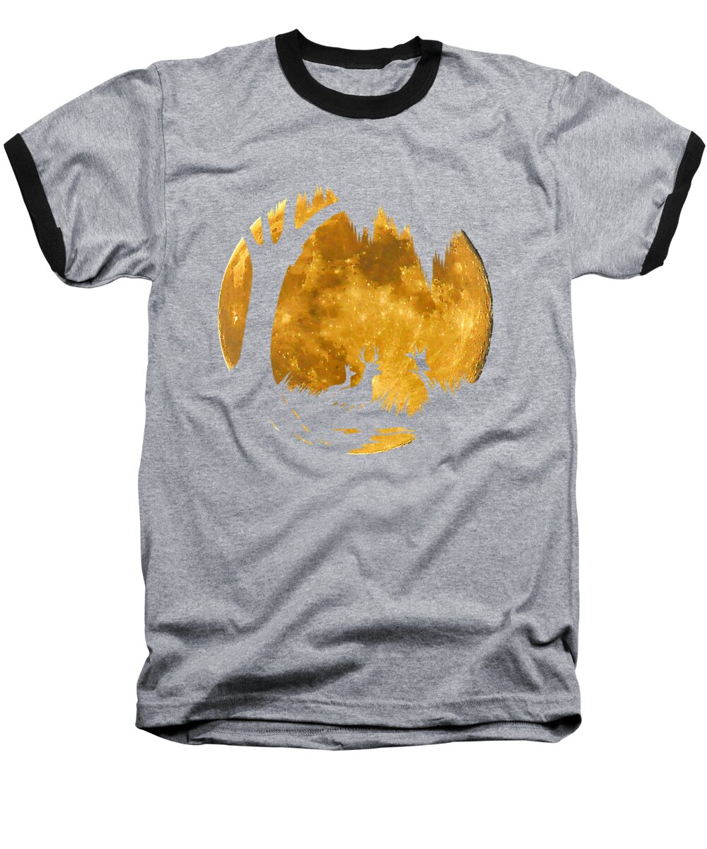 Wildlife Silhouette Baseball T-Shirt featuring the photograph Wetland Wildlife Massive Moon .png by Al Powell Photography USA