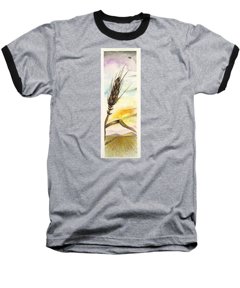 Meadow Baseball T-Shirt featuring the digital art Wheat field study three by Darren Cannell