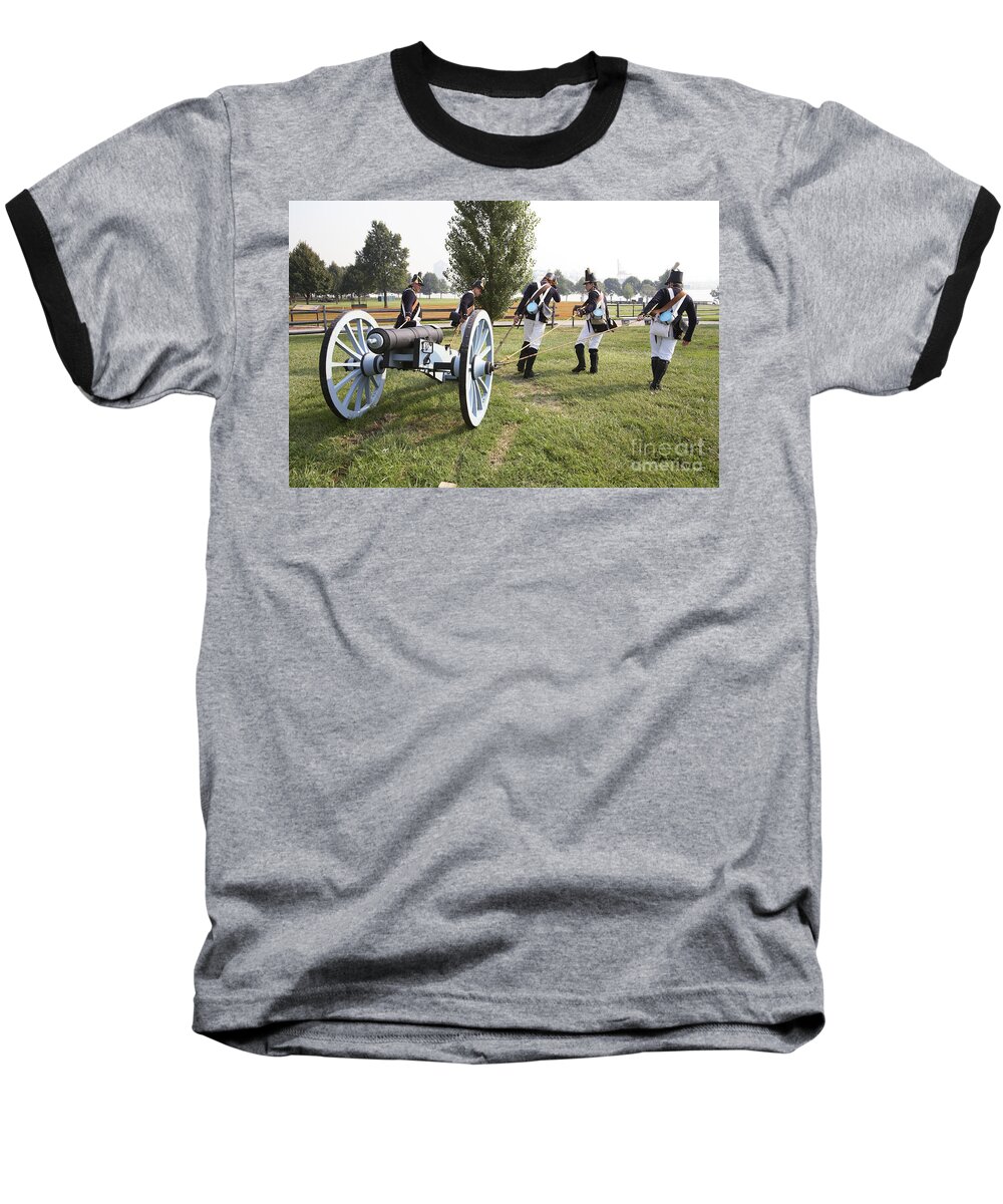 Baltimore Baseball T-Shirt featuring the photograph Wheeling the Cannon at Fort McHenry in Baltimore Maryland by William Kuta
