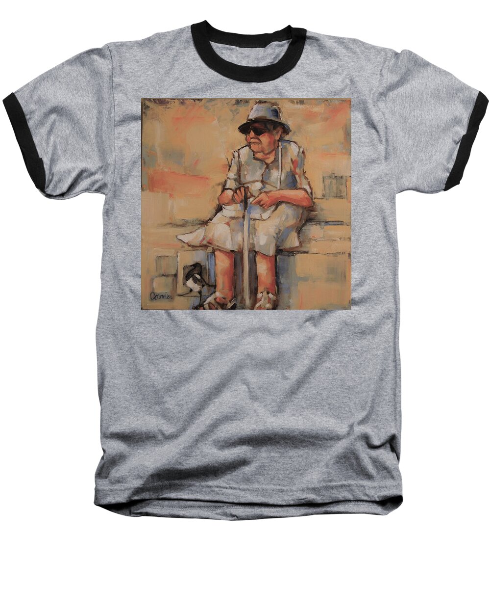 Senior Baseball T-Shirt featuring the painting Where Was I Going by Jean Cormier