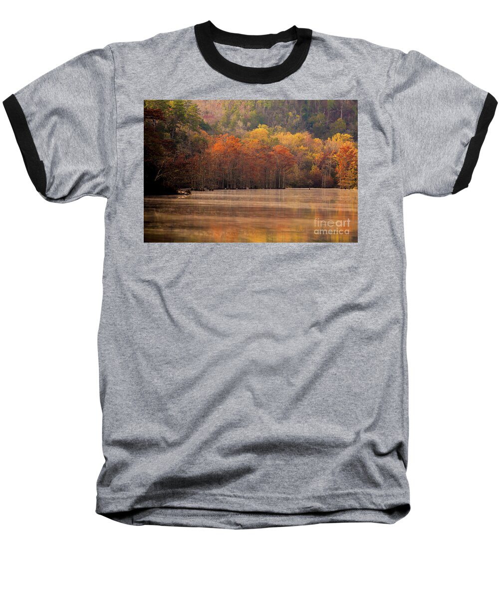 Trees Baseball T-Shirt featuring the photograph Whispering Mist by Iris Greenwell