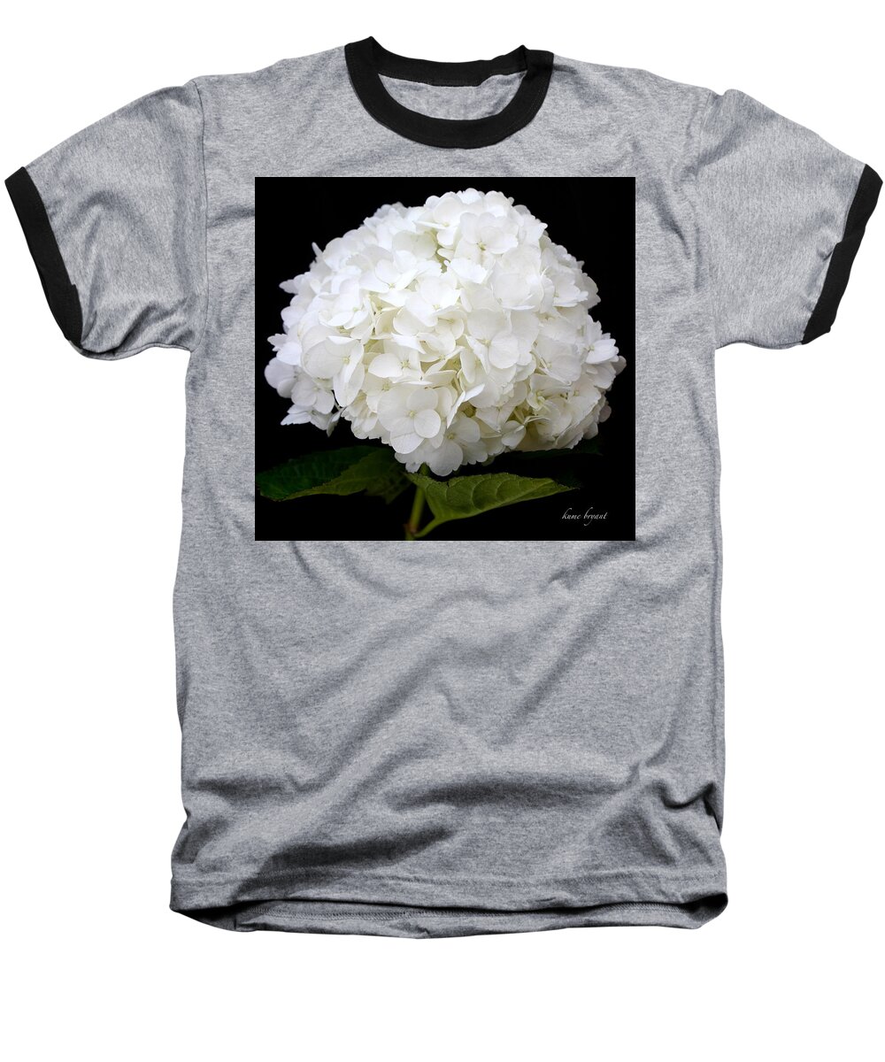 White Baseball T-Shirt featuring the photograph White Hydrangea by Kume Bryant