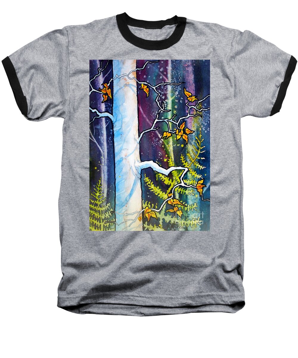 White Tree Baseball T-Shirt featuring the painting White Tree by Teresa Ascone