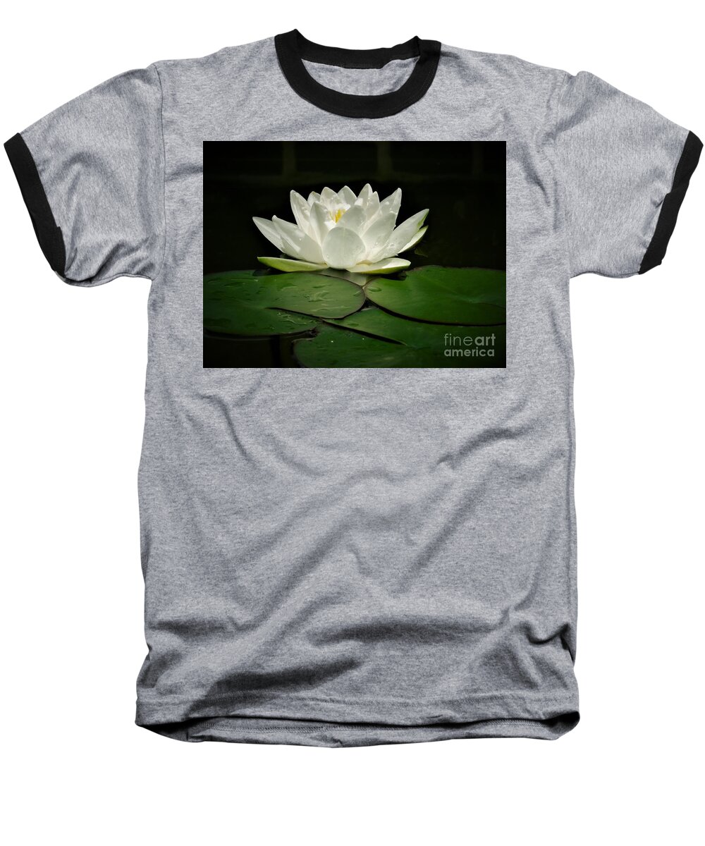 Water Lily Baseball T-Shirt featuring the photograph White Water Lily by Chad and Stacey Hall