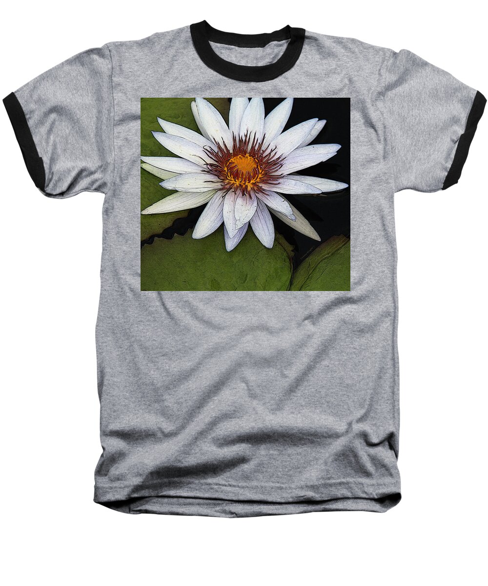 Water Lily Baseball T-Shirt featuring the photograph White Water Lily by Yvonne Wright