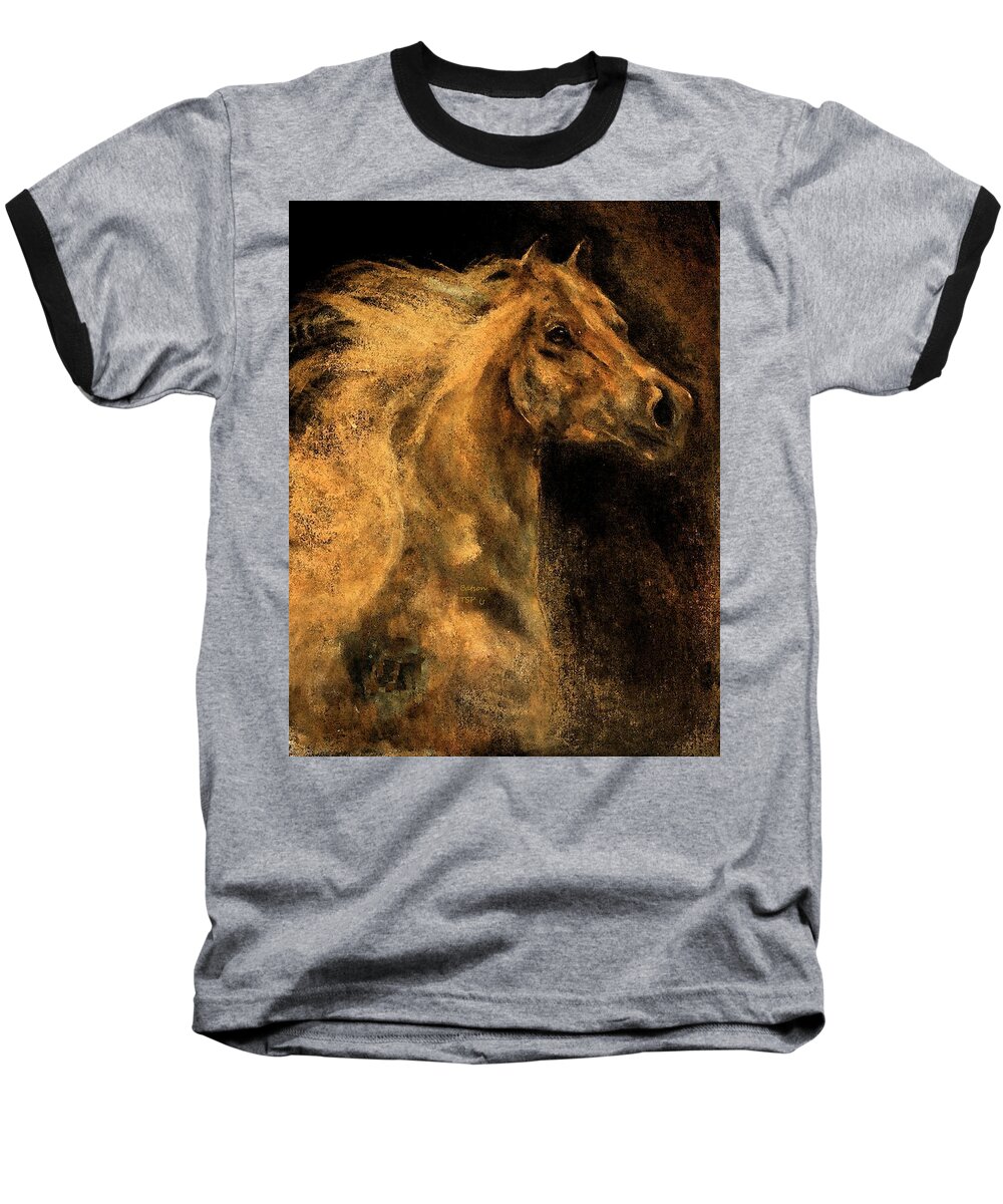 Horse Baseball T-Shirt featuring the painting Wild and Free by Barbie Batson