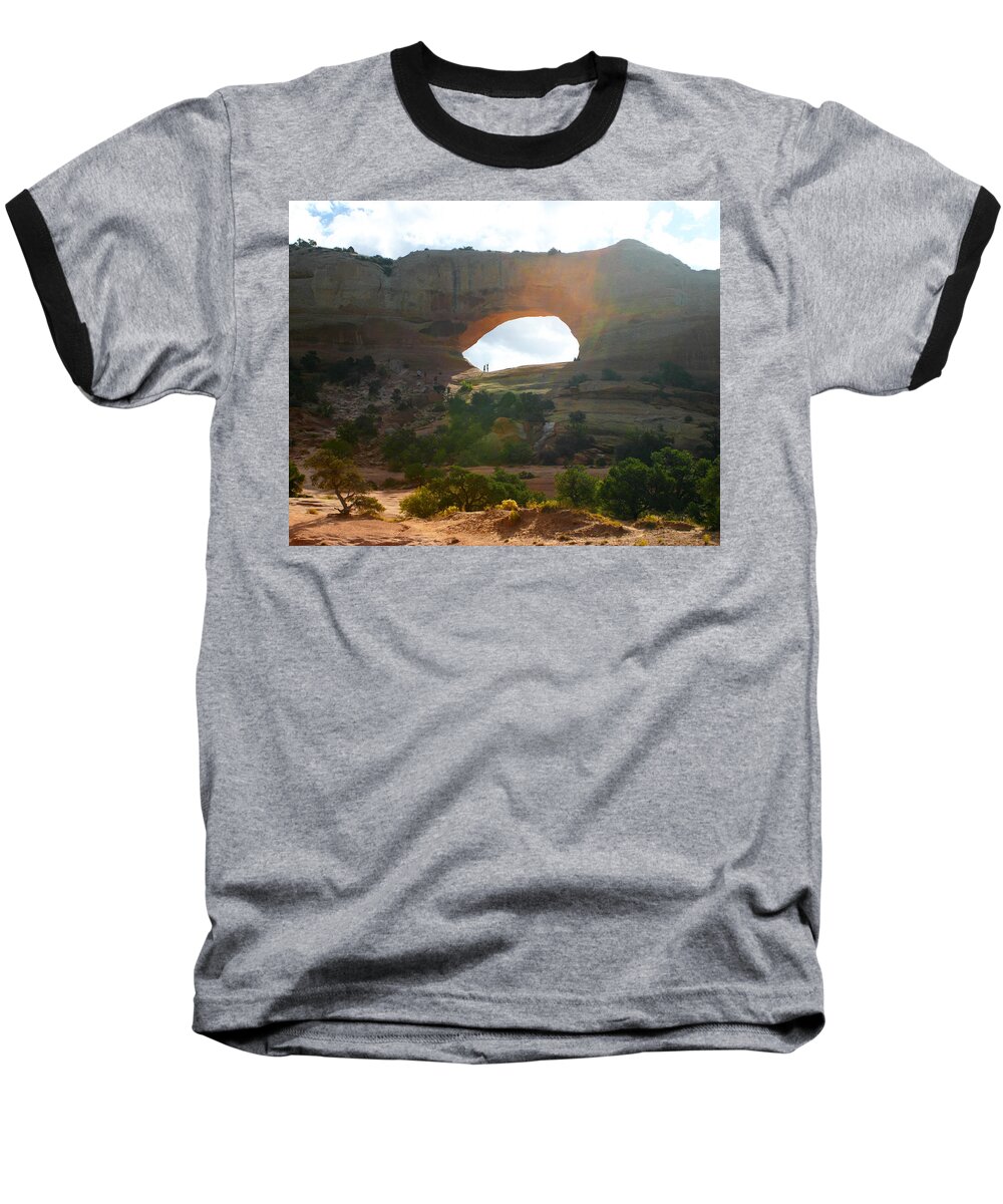 Wilson Arch Baseball T-Shirt featuring the photograph Wilsons Arch Moab Utah by Jack Pumphrey