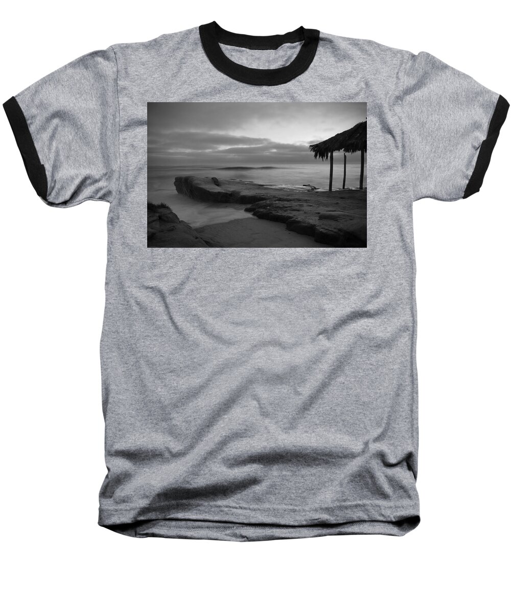 Windansea Black & White Landscape Photography Canvas Cards La Jolla San Diego Beach Sunset Long Exposure Baseball T-Shirt featuring the photograph Windansea Black and White by Kelly Wade