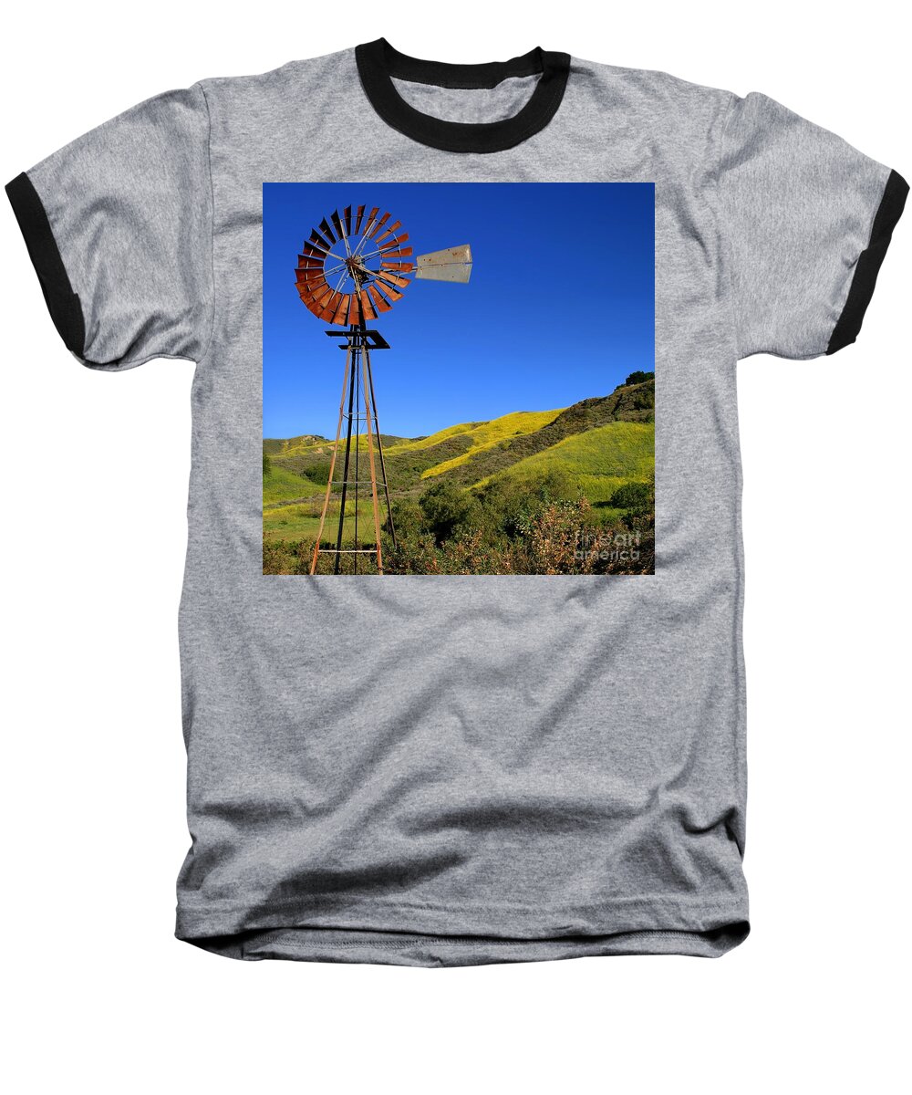 Alternative Baseball T-Shirt featuring the photograph Windmill by Henrik Lehnerer