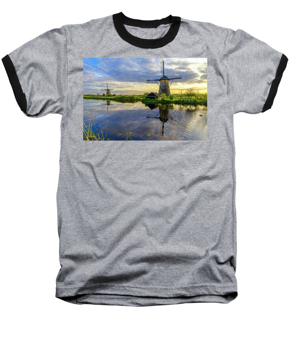 Windmill Baseball T-Shirt featuring the photograph Windmills by Chad Dutson