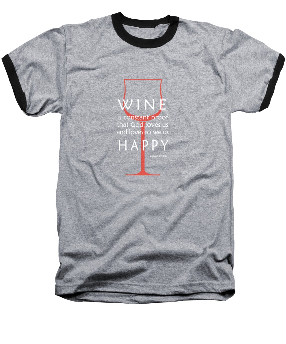 Benjamin Franklin Baseball T-Shirt featuring the photograph Wine Glasses 2 by Mark Rogan