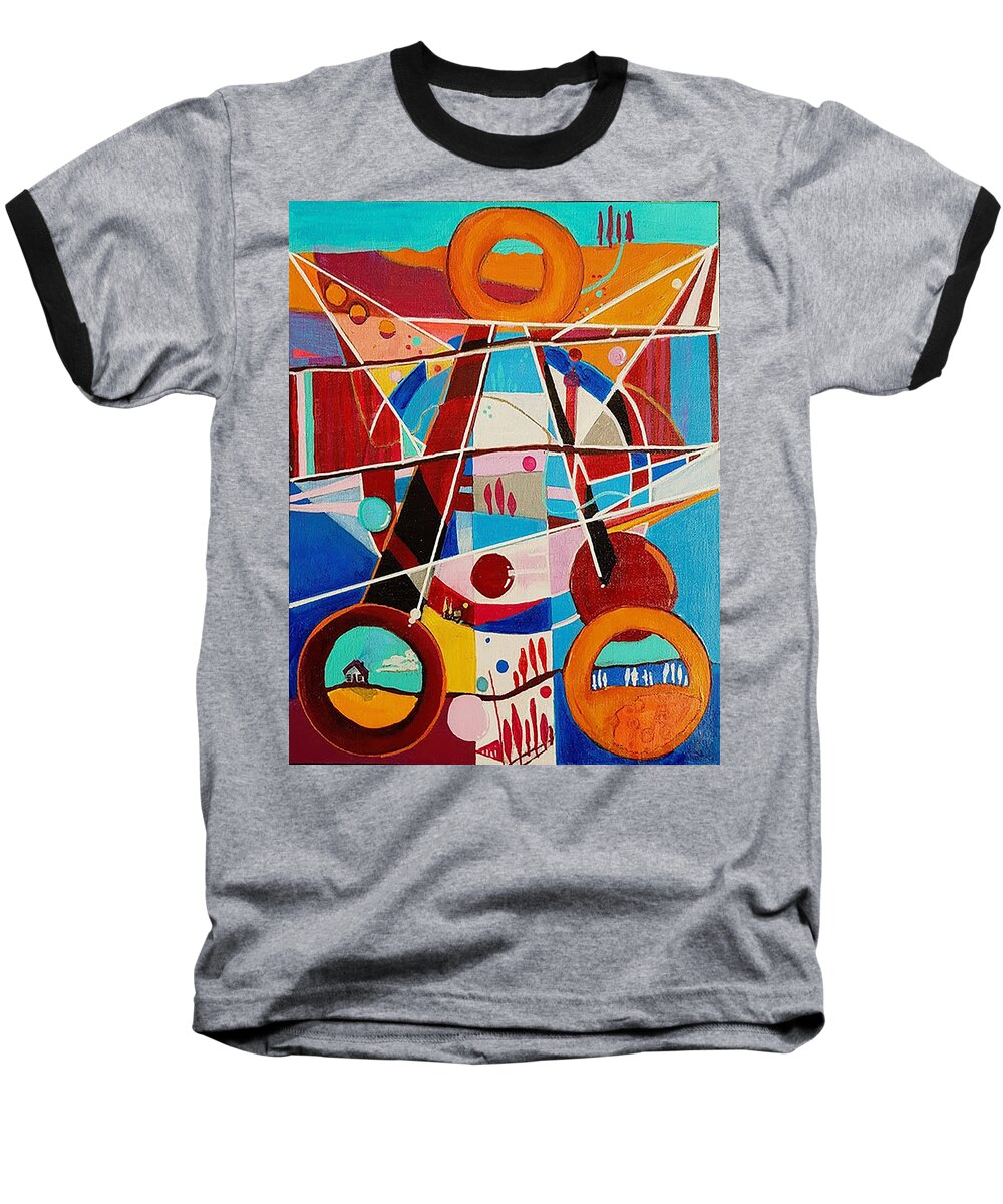 Abstract Baseball T-Shirt featuring the painting Winning At Life by Amy Shaw