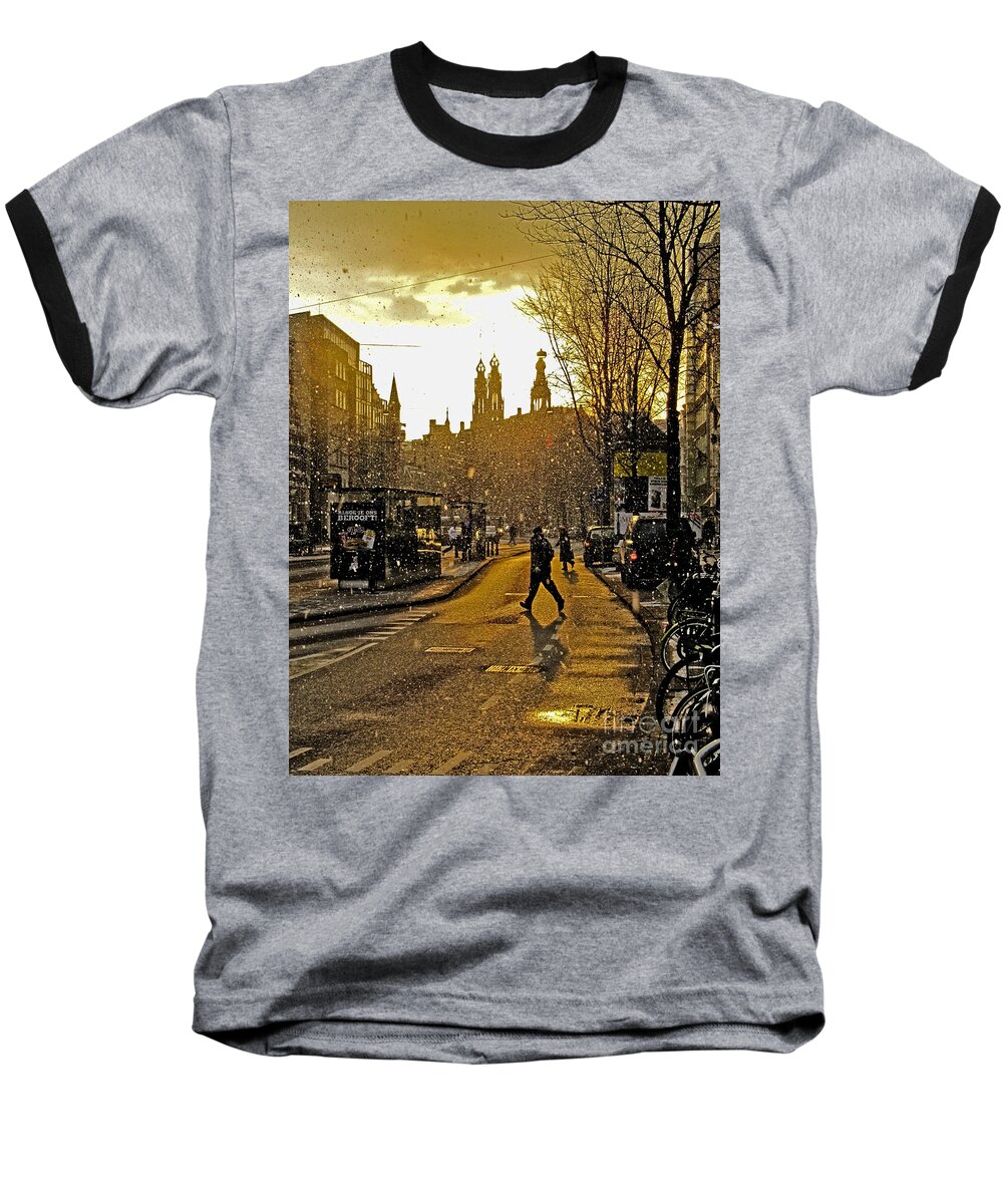 Amsterdam Baseball T-Shirt featuring the photograph Winter in Amsterdam-1 by Casper Cammeraat