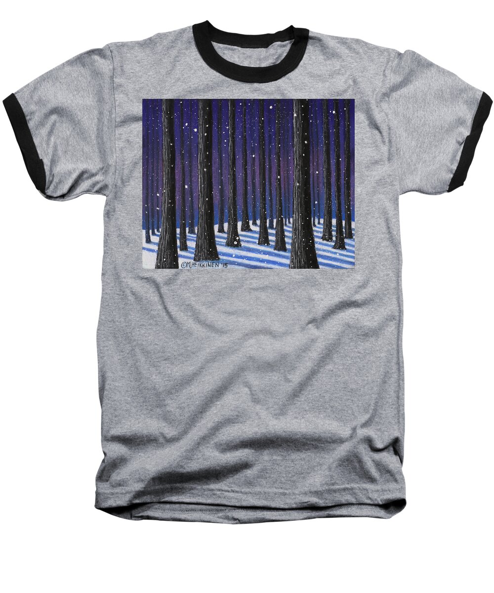 Winter Is Coming Baseball T-Shirt featuring the pastel Winter Is Coming 01 by Michael Heikkinen