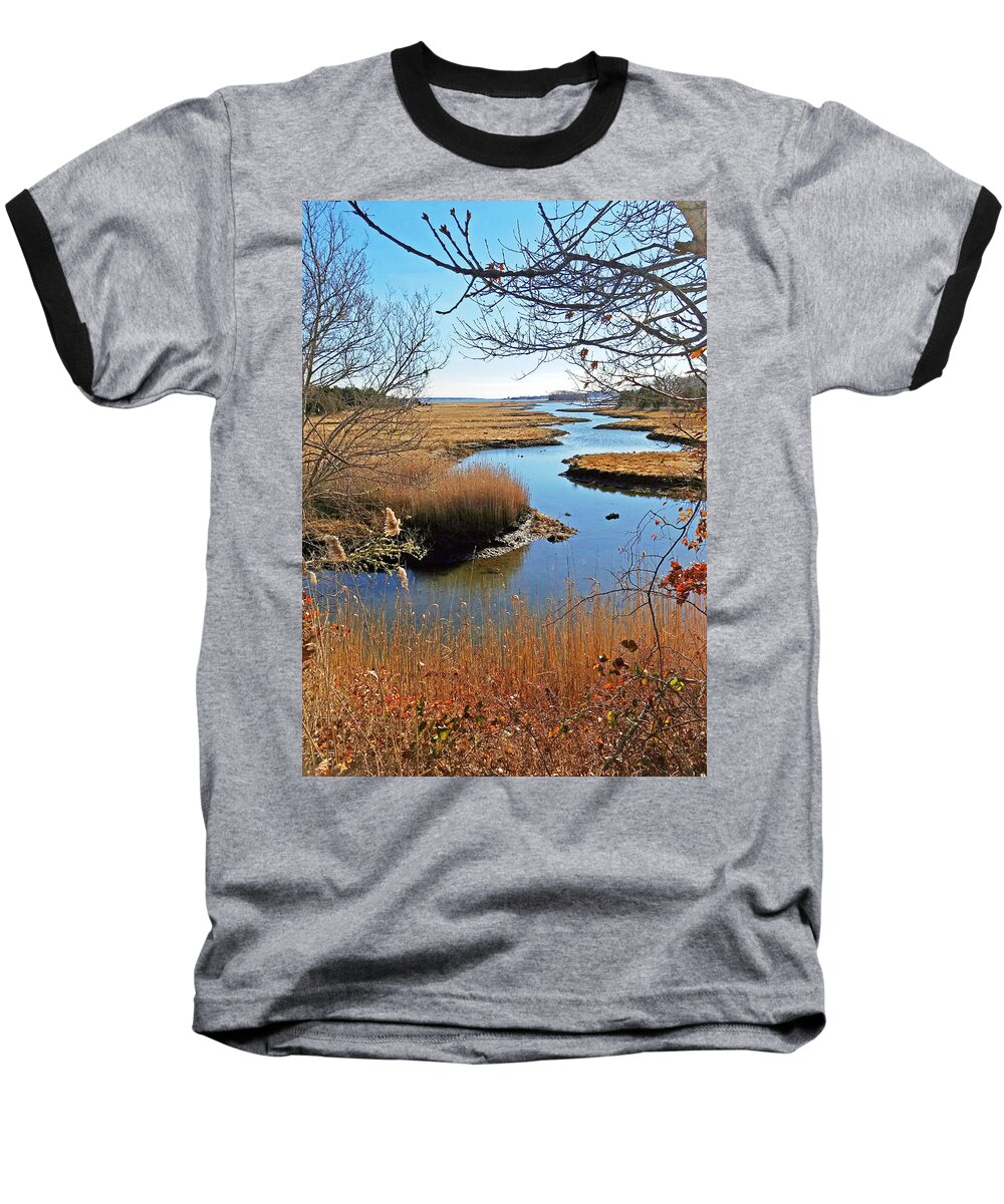 Marsh Baseball T-Shirt featuring the photograph Winter Marsh by Nautical Chartworks