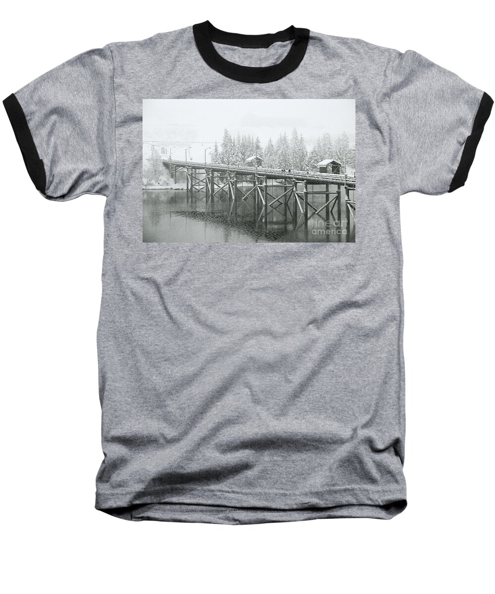 Pier Baseball T-Shirt featuring the photograph Winter morning in the pier by Sal Ahmed