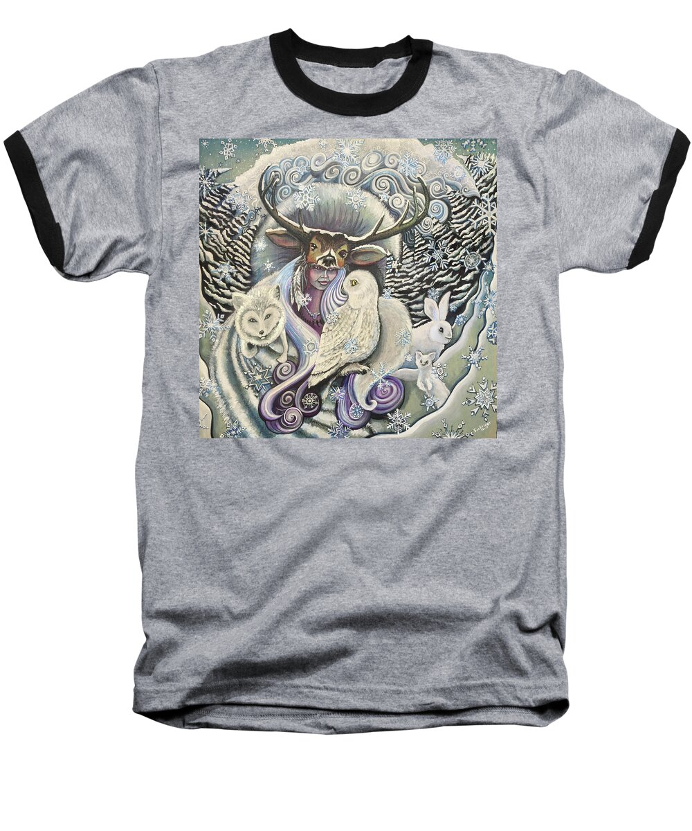 Winter Baseball T-Shirt featuring the painting Winter Solstice by David Sockrider