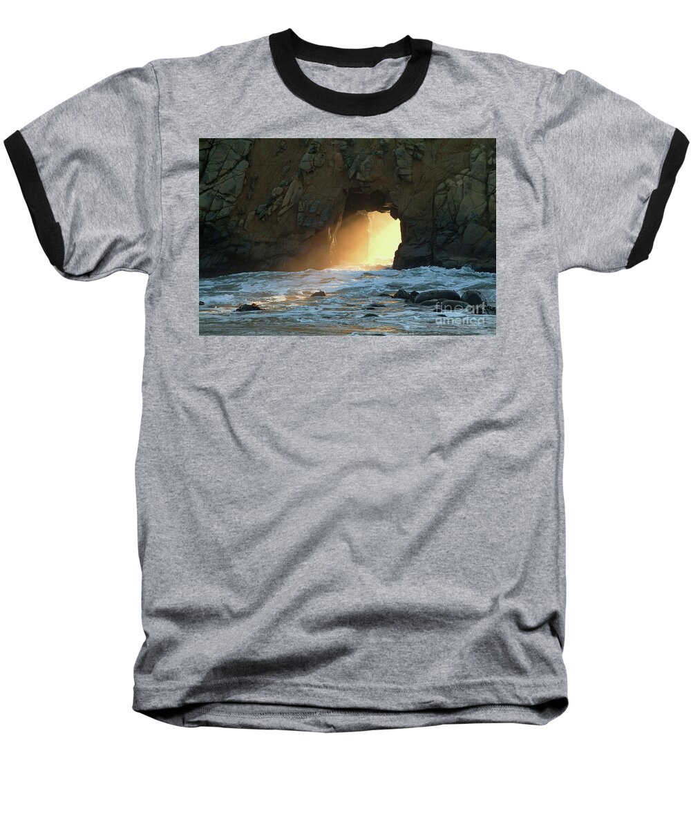 Nature Baseball T-Shirt featuring the photograph Winter Solstice Sunset in Big Sur by Charlene Mitchell