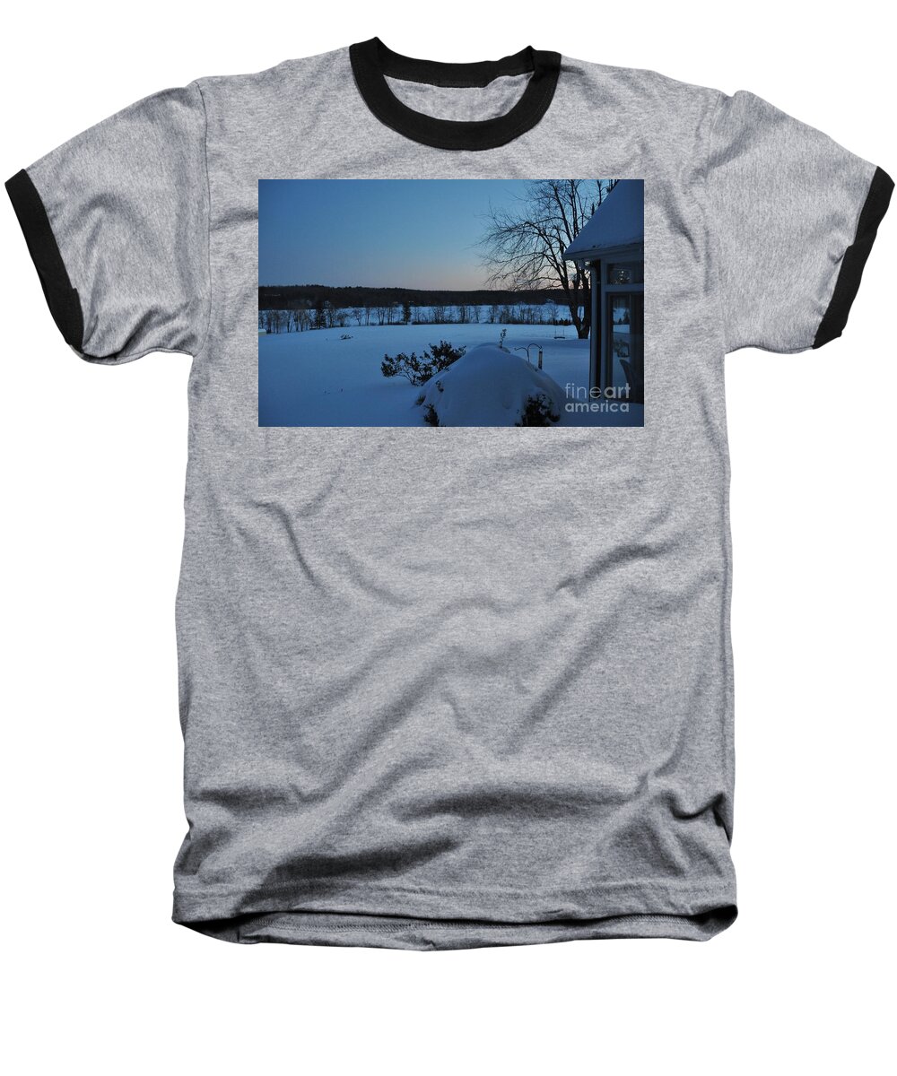Winter Baseball T-Shirt featuring the photograph Winter Sunrise on Demond Pond by John Black