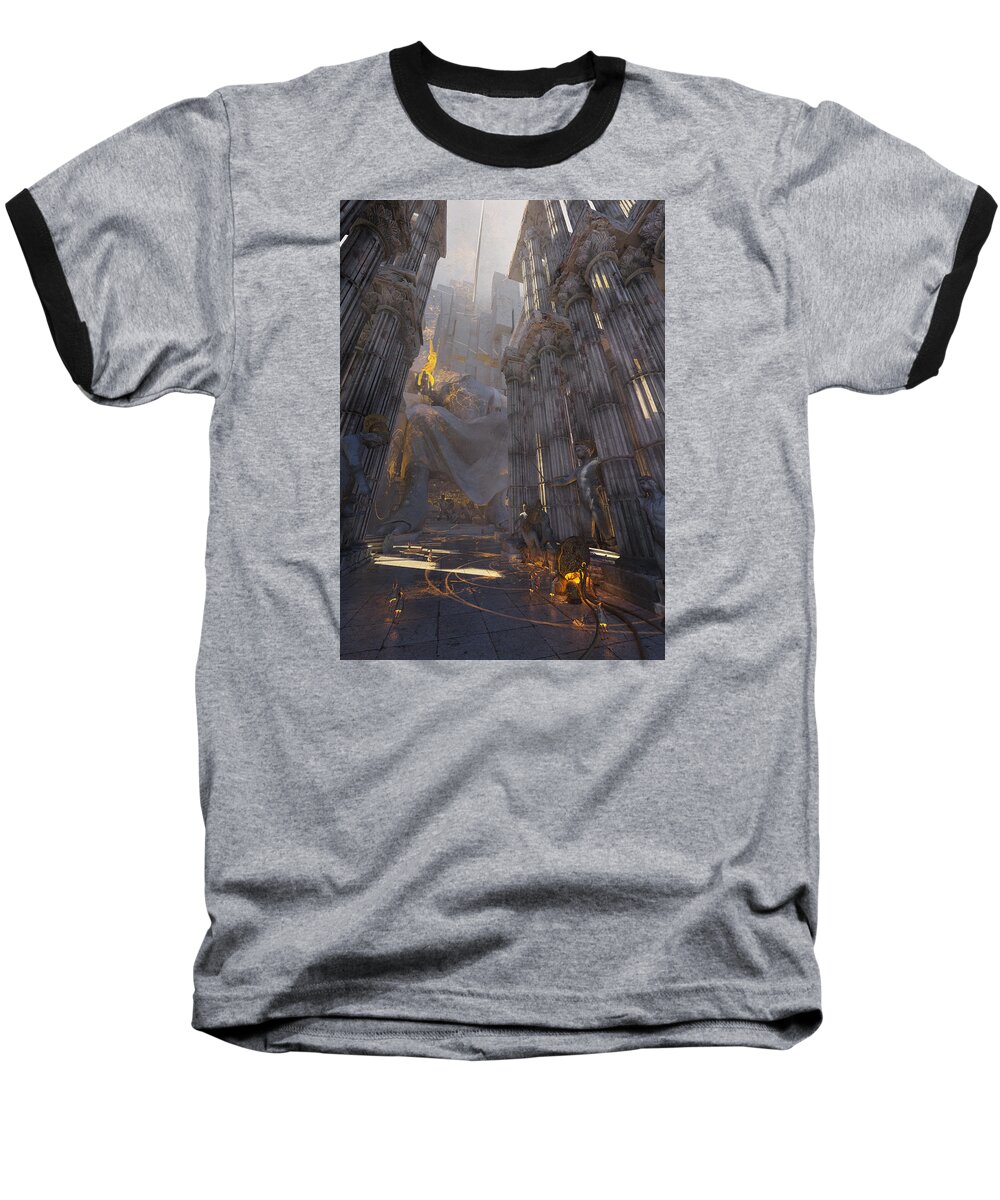Landscape Baseball T-Shirt featuring the digital art Wonders Temple Of Zeus by Te Hu