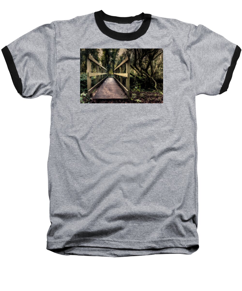 Dimminsdale Baseball T-Shirt featuring the photograph Wooden Bridge by Nick Bywater