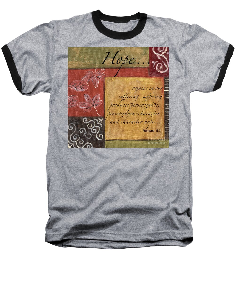 Hope Baseball T-Shirt featuring the painting Words To Live By Hope by Debbie DeWitt