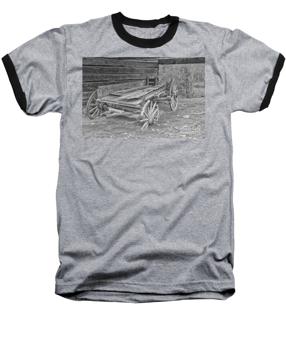 Wagon Baseball T-Shirt featuring the photograph Worn and Broken by Geraldine DeBoer