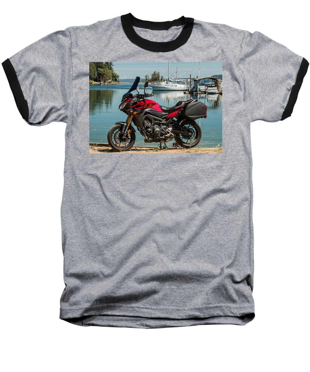 Motorcycle Baseball T-Shirt featuring the photograph Yamaha fj-09 .3 by E Faithe Lester
